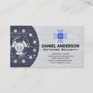 Network Communications Ai Tech Cyber Security Business Card