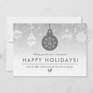 Network+Cyber Security Happy Holidays Minimal Thank You Card