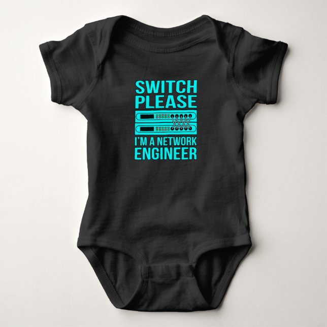 Network Engineer Computer IT Tech Programmer Geek Baby Bodysuit (Front)