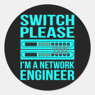 Network Engineer Computer IT Tech Programmer Geek Classic Round Sticker