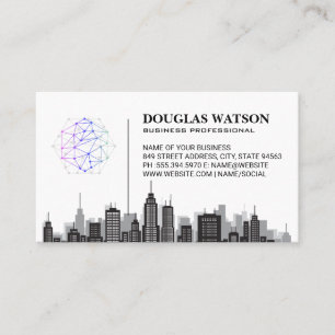 Network Logo   City Skyline Business Card