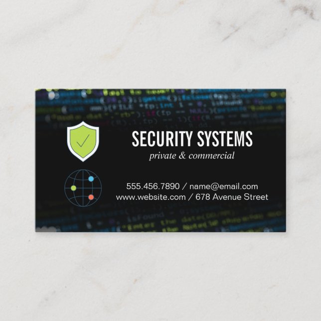 Network Security | Cyber Coding Business Card (Front)