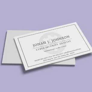 Network Security Minimal Style BW Business Card
