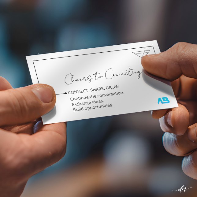 Networking Business Card (Professional business card exchange moment capturing real connection and first impressions)