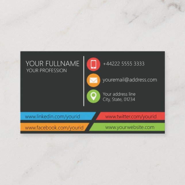 Networking business card. card (Front)