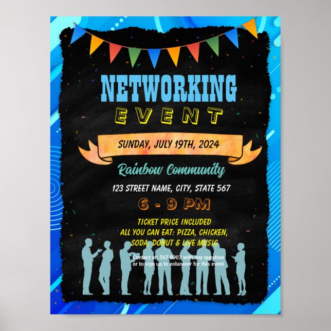 Networking event flyer poster template (Front)