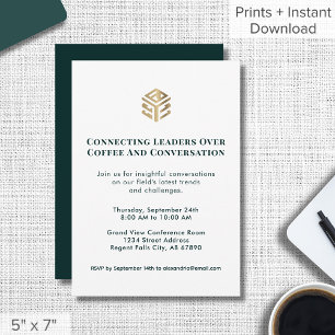 Networking Event Invitation Gold Geometric Logo
