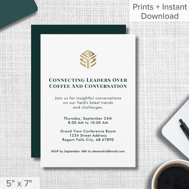 Networking Event Invitation Gold Geometric Logo (Creator Uploaded)