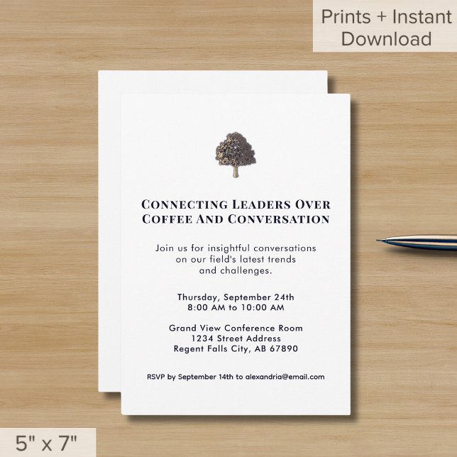 Networking Event Invitation with Tree Logo (Creator Uploaded)
