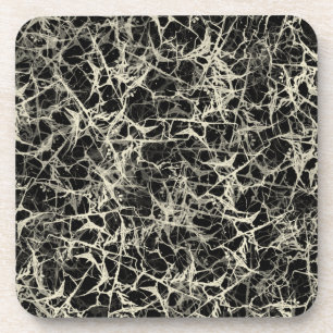 Networking Neurons on Black - seamless pattern. Coaster