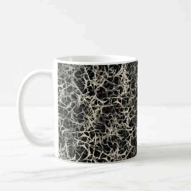 Networking Neurons on Black - seamless pattern.   Coffee Mug (Left)
