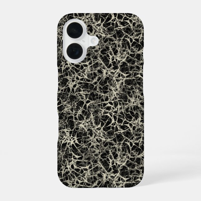 Networking Neurons on Black - seamless pattern. iPhone 16 Case (Back)