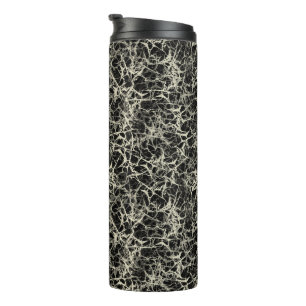 Networking Neurons on Black - seamless pattern. Thermal Tumbler