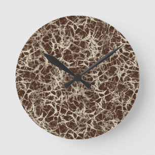 Networking Neurons on Red - seamless pattern. Round Clock