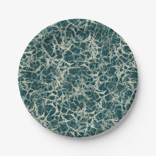 Networking Neurons on Teal - seamless pattern. Paper Plate