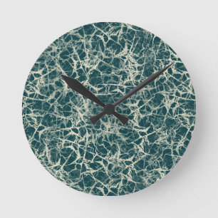 Networking Neurons on Teal - seamless pattern.  Round Clock