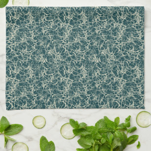 Networking Neurons on Teal - seamless pattern. Tea Towel