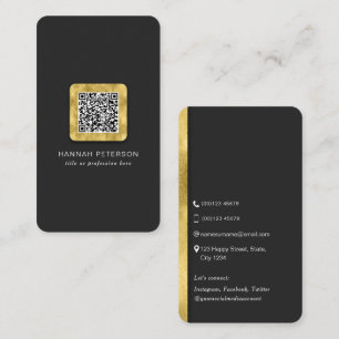 Networking QR code modern trendy gold professional Business Card