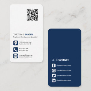 Networking QR code professional social media blue  Business Card