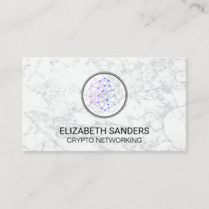 Networking Technology   Marble Background Business Card