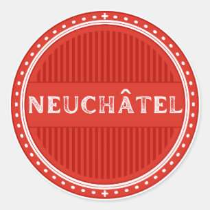 Neuchatel City Pride Emblem – Swiss Identity Classic Round Sticker