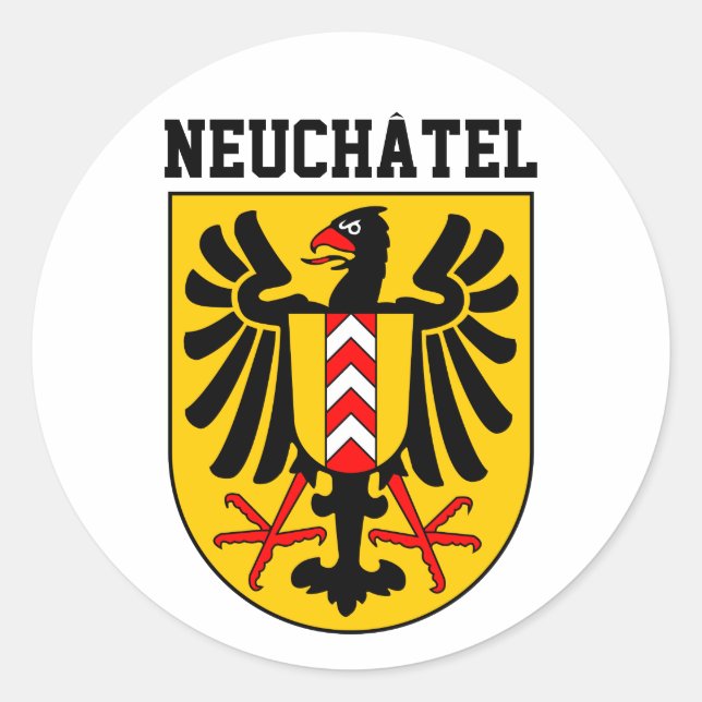 Neuchâtel coat of arms, Switzerland  Classic Round Sticker (Front)