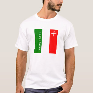 Neuchatel province Switzerland swiss flag text T-Shirt