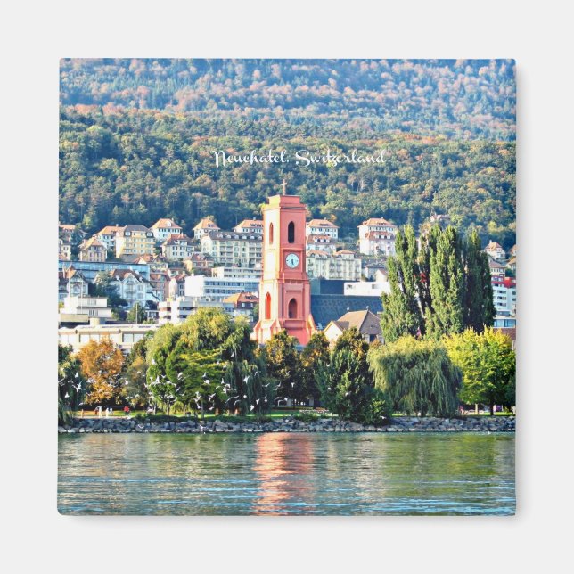 Neuchatel, Switzerland landscape Magnet (Front)