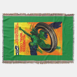 Neumaticos Royal Cord Vintage PosterEurope Throw Blanket