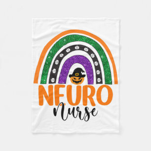 Neuno Nurse Neuroscience Nursing Halloween Rainbow Fleece Blanket