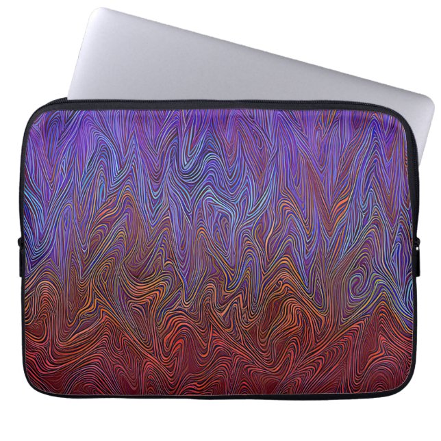 "Neural Firestorm" Abstract” Red Blue Laptop Sleeve (Front)