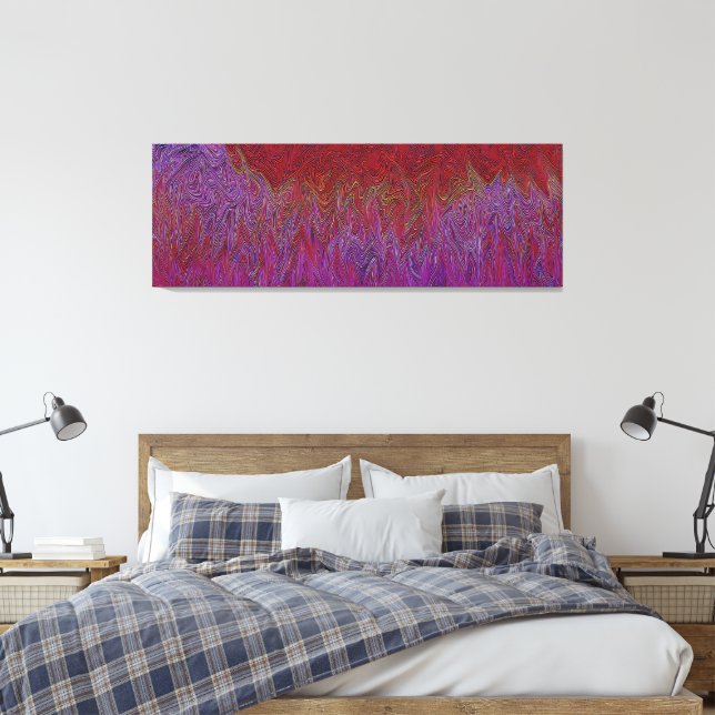 "Neural Firestorm" Abstract” Red Purple Canvas Print (Insitu(Bedroom))