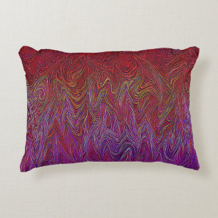 "Neural Firestorm" Abstract” Red Purple Decorative Cushion