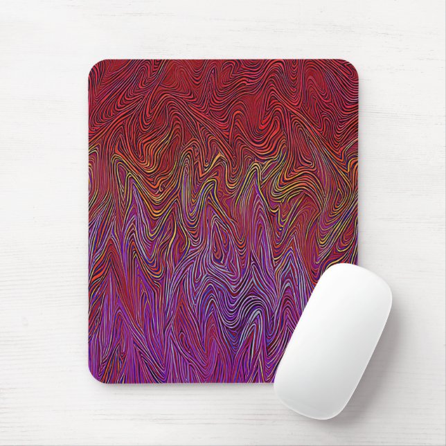 "Neural Firestorm" Abstract” Red Purple Mouse Mat (With Mouse)