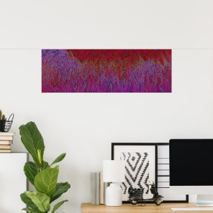 "Neural Firestorm" Abstract” Red Purple Poster