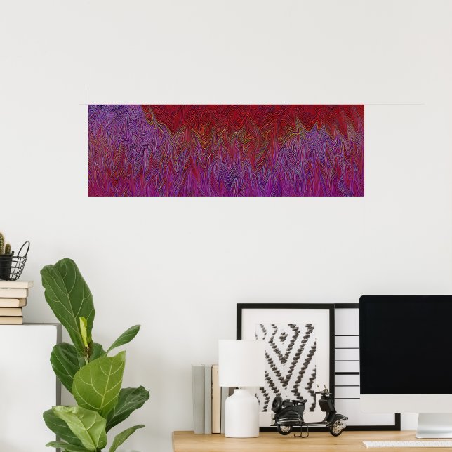 "Neural Firestorm" Abstract” Red Purple Poster (Home Office)