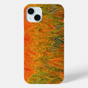 "Neural Firestorm" Abstract Yellow Orange iPhone 15 Mini Case