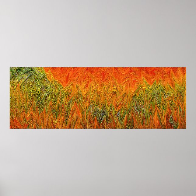 "Neural Firestorm" Abstract Yellow Orange Poster (Front)