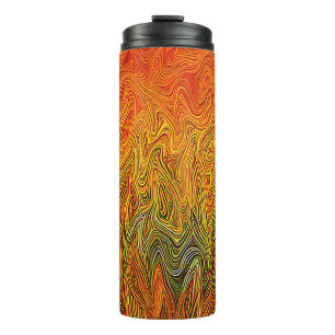 "Neural Firestorm" Abstract Yellow Orange Thermal Tumbler