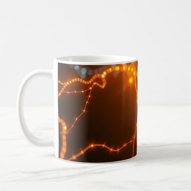Neural Glow: Electric Pathways of Light Coffee Mug (Left)