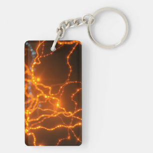 Neural Glow: Electric Pathways of Light Key Ring