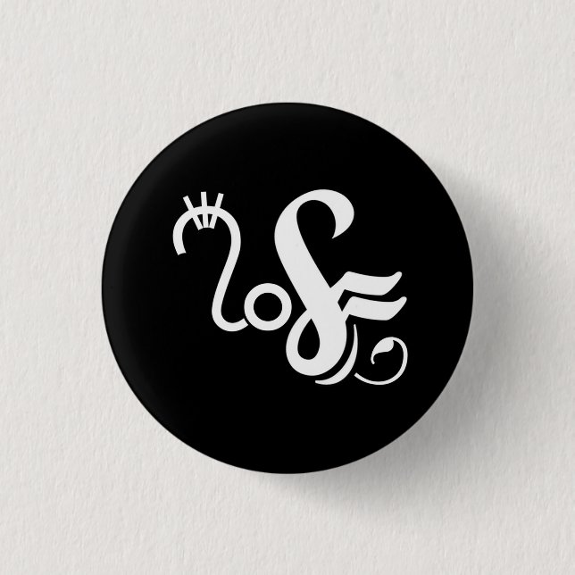 Neural Glyph 3 Cm Round Badge (Front)