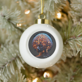 "Neural Harmony: A Vision of Clarity and Growth" Ceramic Ball Christmas Ornament