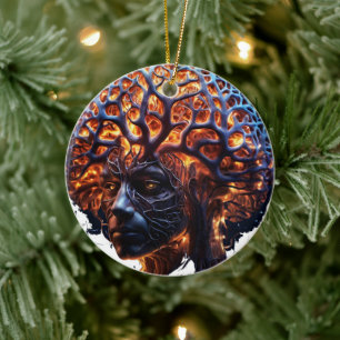 "Neural Harmony: A Vision of Clarity and Growth" Ceramic Tree Decoration