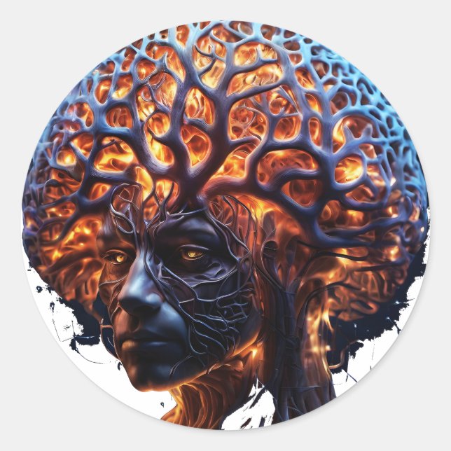 "Neural Harmony: A Vision of Clarity and Growth" Classic Round Sticker (Front)