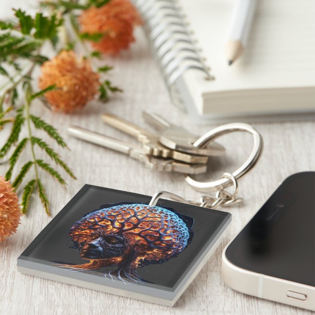 "Neural Harmony: A Vision of Clarity and Growth" Key Ring (Front Right)