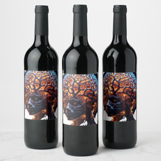 "Neural Harmony: A Vision of Clarity and Growth" Wine Label (Bottles)