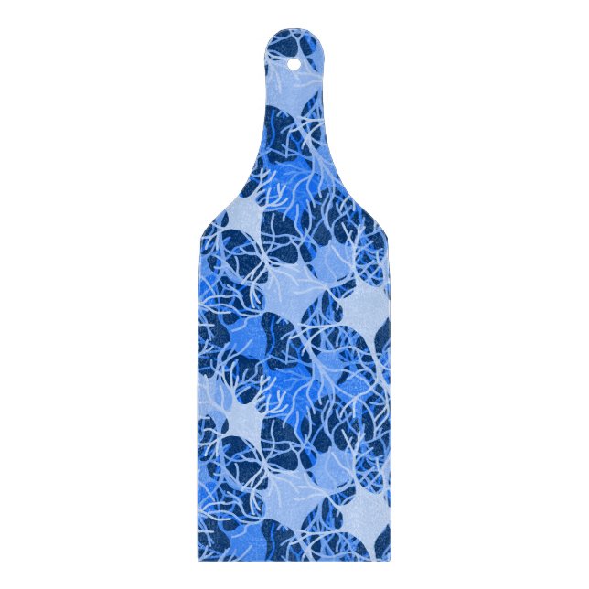 Neural Network Blue Neurons Cutting Board (Front)