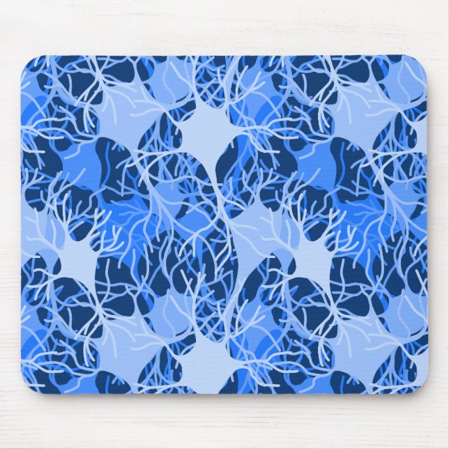 Neural Network Blue Neurons Mouse Mat (Front)