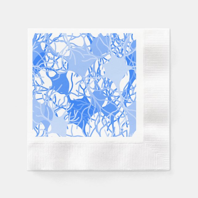Neural Network Blue Neurons Napkin (Front)